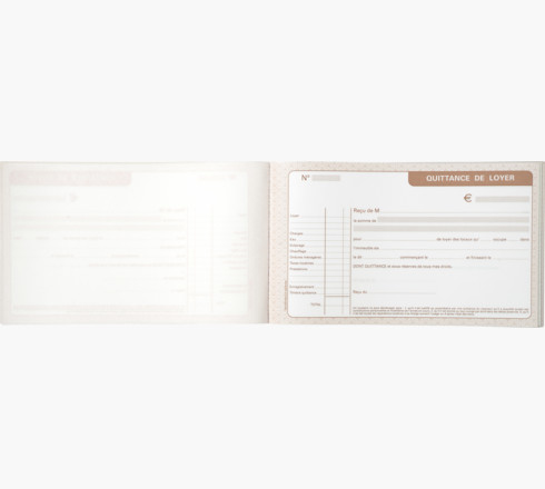 Le Dauphin Quittungsbuch Miete 125 x 210 mm Hardcover Beige, Braun
