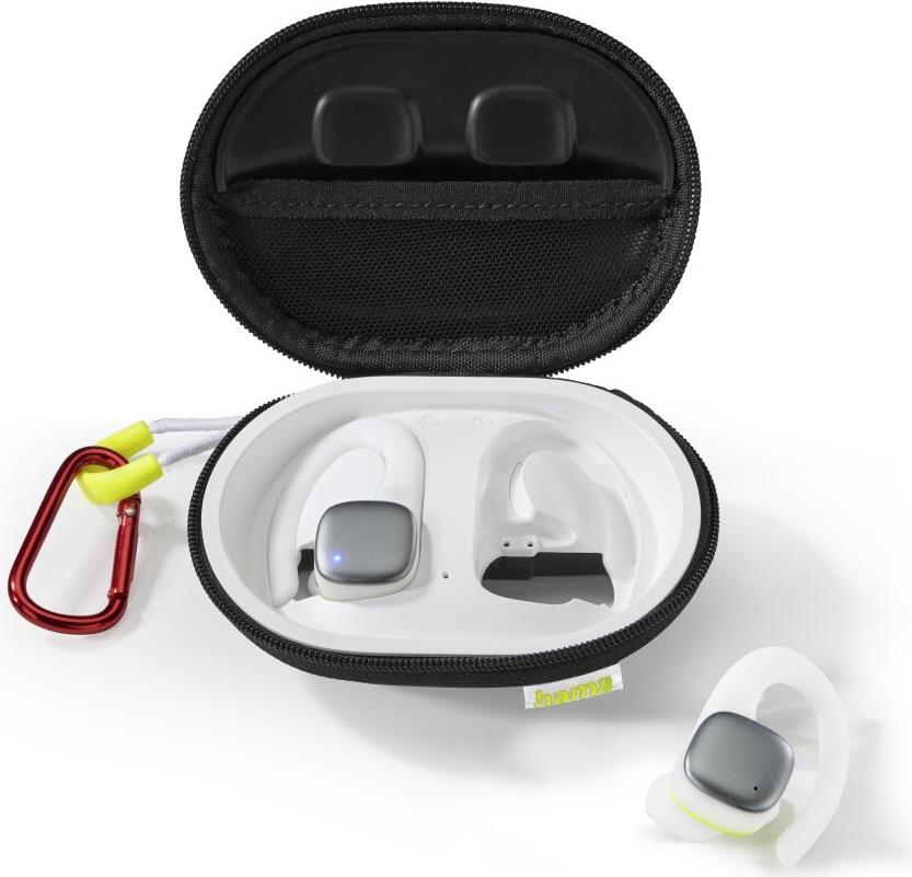 Hama Bluetooth®-Kopfhörer Spirit Athletics, True Wireless, Ohrbügel, Weiß/Gelb (00184115)