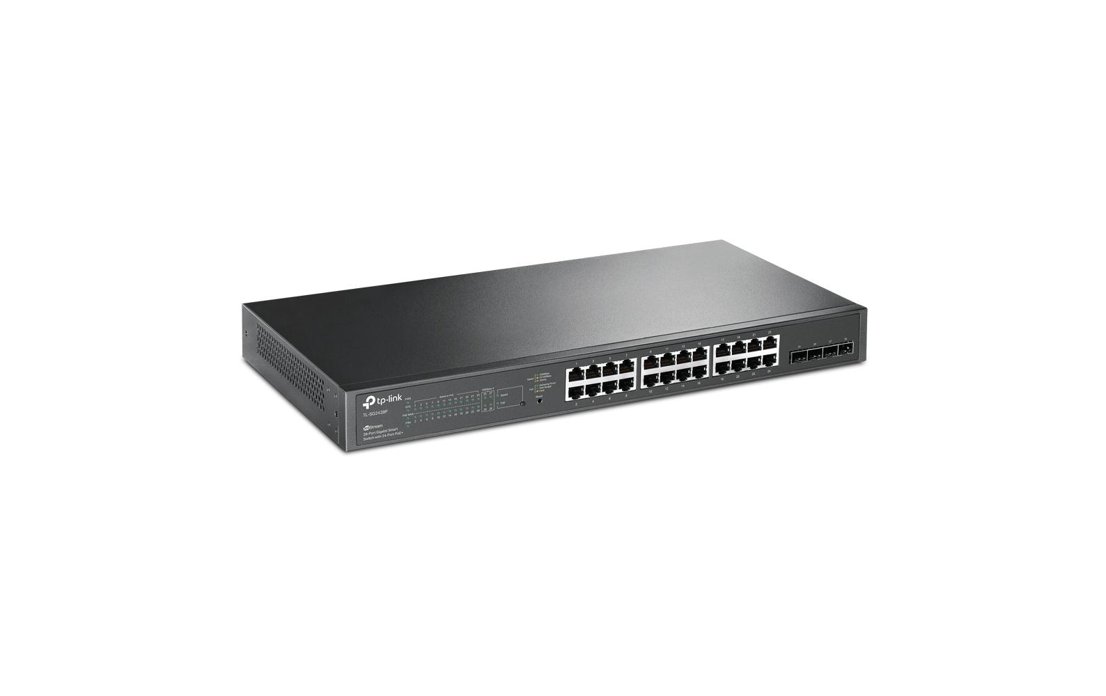 TP-Link JetStream SG2428P Managed Gigabit PoE+ Switch 28-Port Schwarz