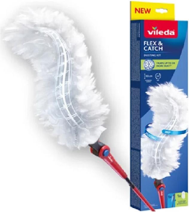 Vileda Flex & Catch Staubwedel mit langem Stiel+ 1 Einsatz (179434)