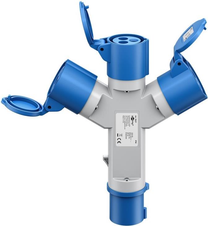 Goobay CEE-Y-Adapter, CEE-Stecker auf 3x CEE-Kupplung (76237)
