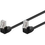 Wentronic Goobay CAT 5e Patchkabel 2x 90° gewinkelt, F/UTP, Schwarz, 0.25 m - CCA Kupfergemisch, 2x RJ45-Stecker 90° (8P8C) (96076)