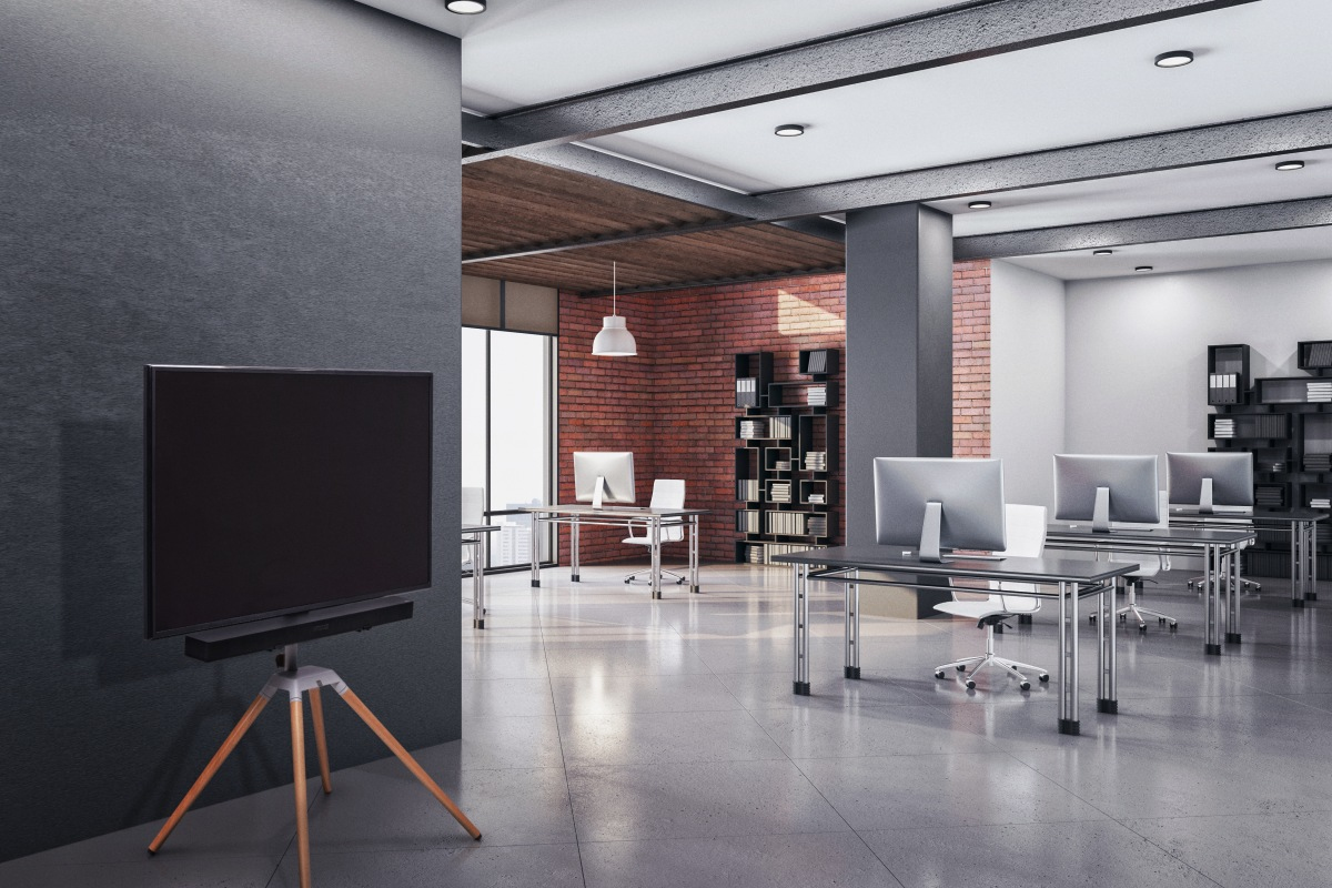 One for All WM7476 Quadpod TV-Stativ 32-70" 360° drehbar Oak, Silbergrau