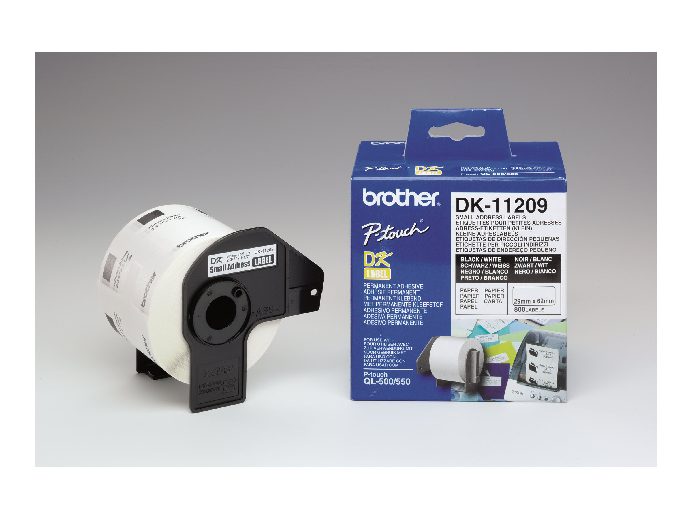 Brother DK-11209 Adressetiketten 29 x 62 mm Schwarz auf Weiß