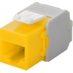 Wentronic Goobay CAT 6a KeyStone RJ45 Jack,ungeschirmt, 500MHz, Gelb-Weiß (90691)