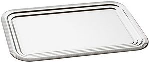 APS Partyplatte CLASSIC (B)530 x (T)325 mm, silber aus Metall, vernickelt und glanzverchromt, mit Linien - 1 Stück (395)