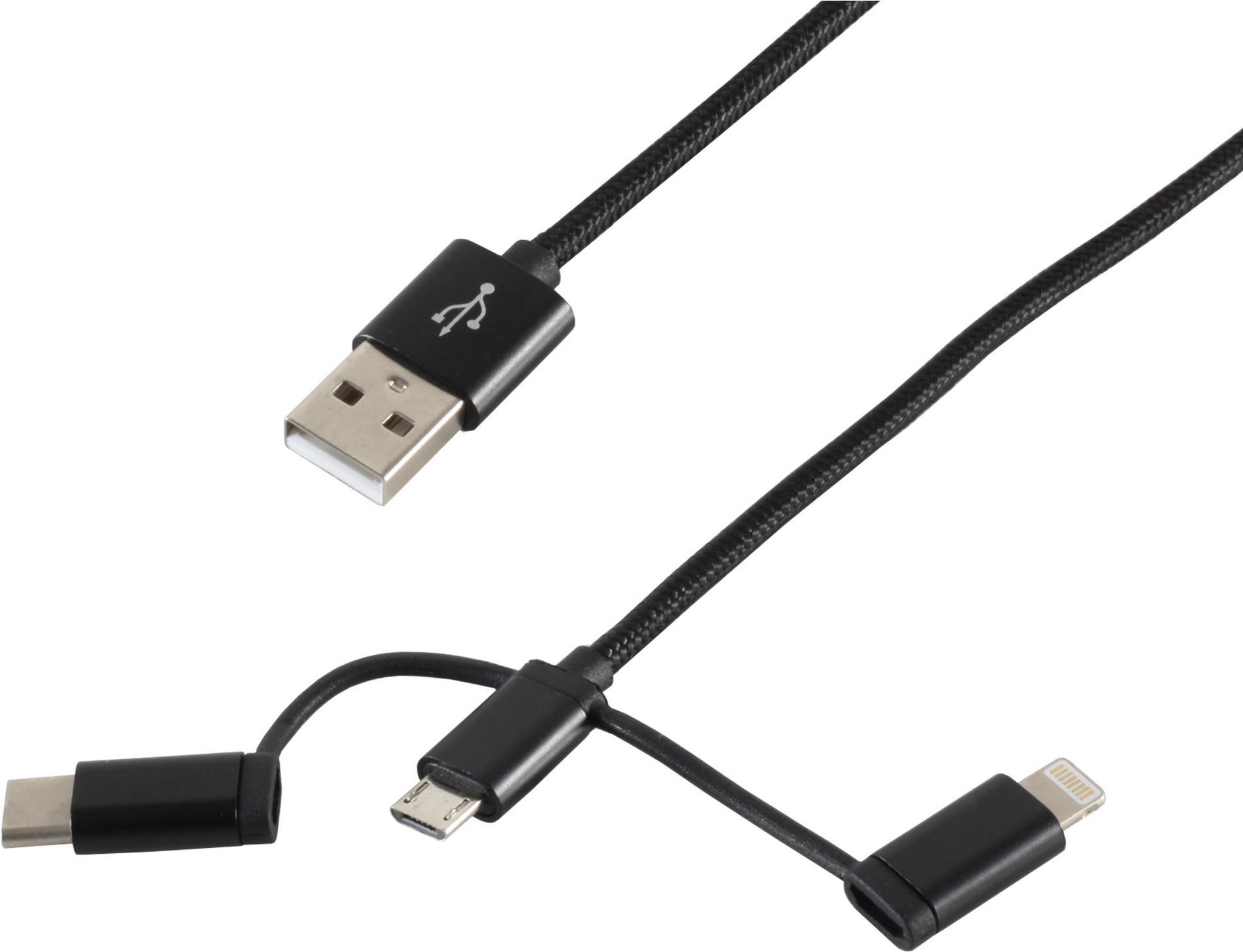 S-Conn 14-50068 1m USB A Micro-USB B Männlich Männlich Schwarz USB Kabel (14-50068)