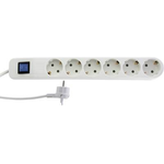 REV 0014640100 Steckdosenleiste mit Schalter 6fach Weiß-Grau Schutzkontakt (0014640100)