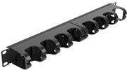 Delock - Verlegetafel für Rack-Kabelmanagement - with 10 closed cable routings - Schwarz - 1U - 48,3 cm (19) (66849)