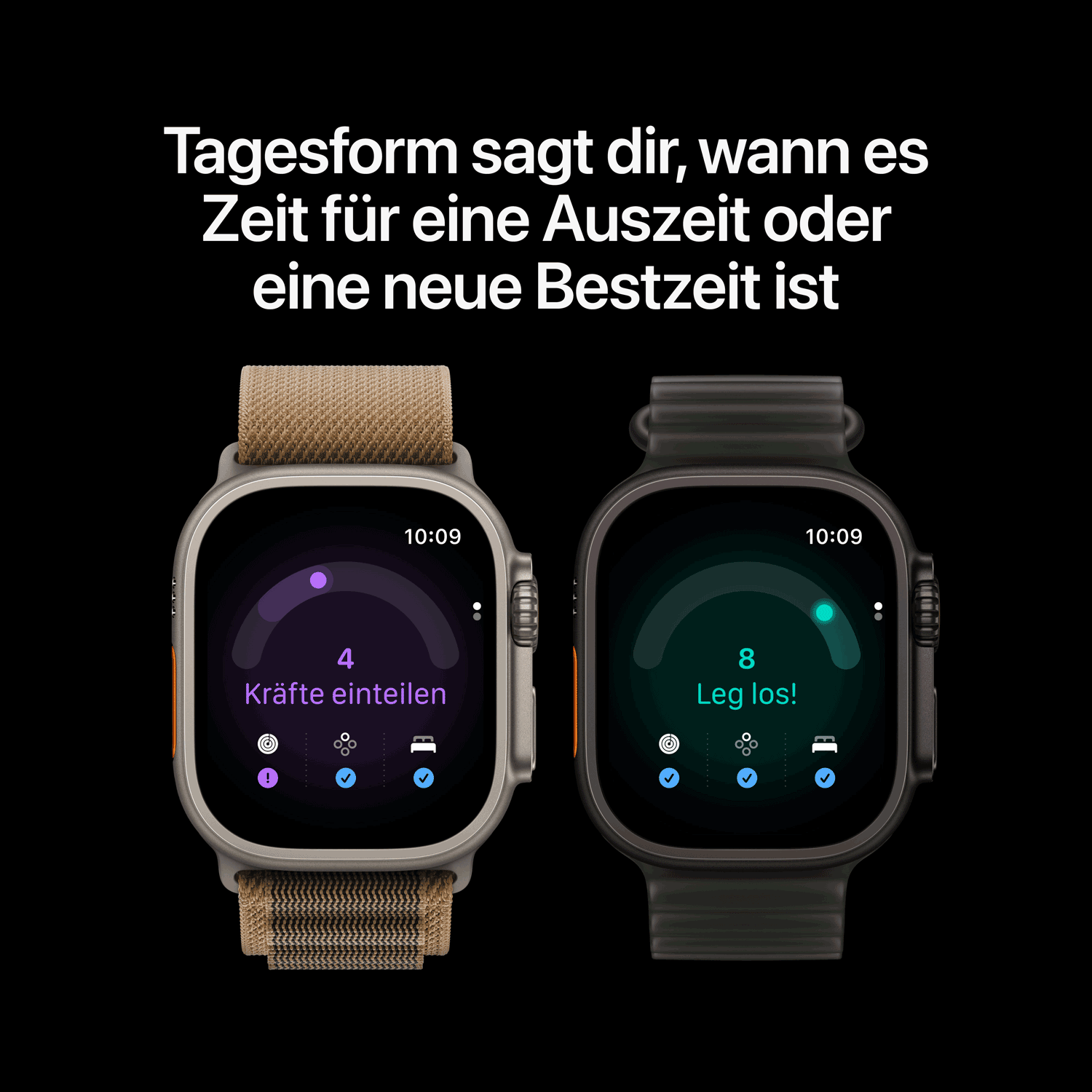 Apple Watch Ultra 4 GPS + Cellular 49mm Titangehäuse Schwarz mit Trail Loop Burgunder - S/M