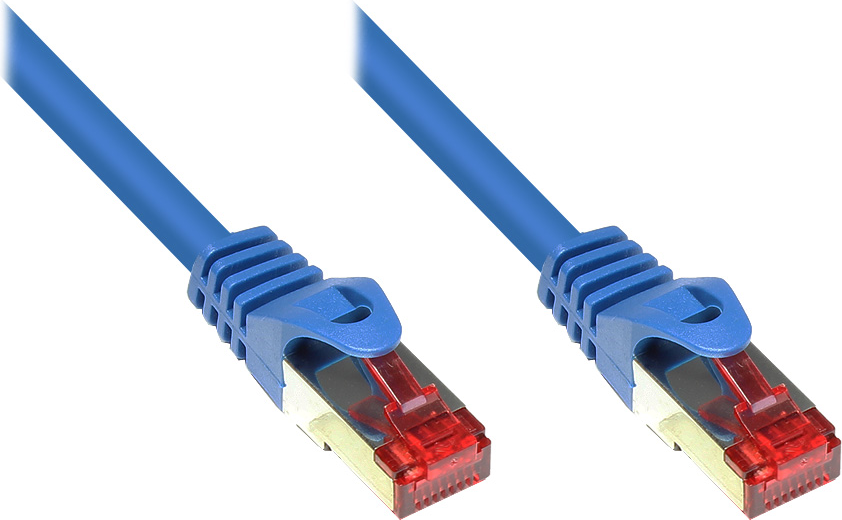 RNS® Patchkabel mit Rastnasenschutz, Cat. 6, S/FTP, PiMF, PVC, 250MHz, blau, 7,5m, Good Connections (8060-075B)