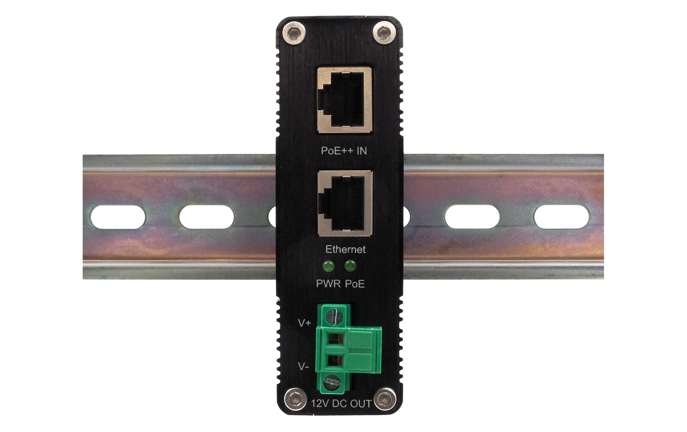 Exsys EX-60326 Industrie PoE++ Splitter, 802.3at, 12V DC/36W, 1 Gbps
