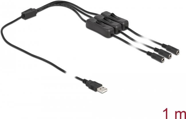 Delock Stromkabel USB (M) bis Gleichstromstecker 5,5 x 2,1 mm (W) (86798)