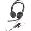 HP Inc. Poly Blackwire 5220 - Headset - On-Ear - kabelgebunden - USB-C, 3,5 mm Stecker - Schwarz - Zertifiziert für Skype für Unternehmen, Cisco Jabber Certified, Avaya Certified, Zertifiziert für Microsoft Teams, Zoom Certified, UC-zertifiziert, Works With Chromebook Certified (8X231AA)