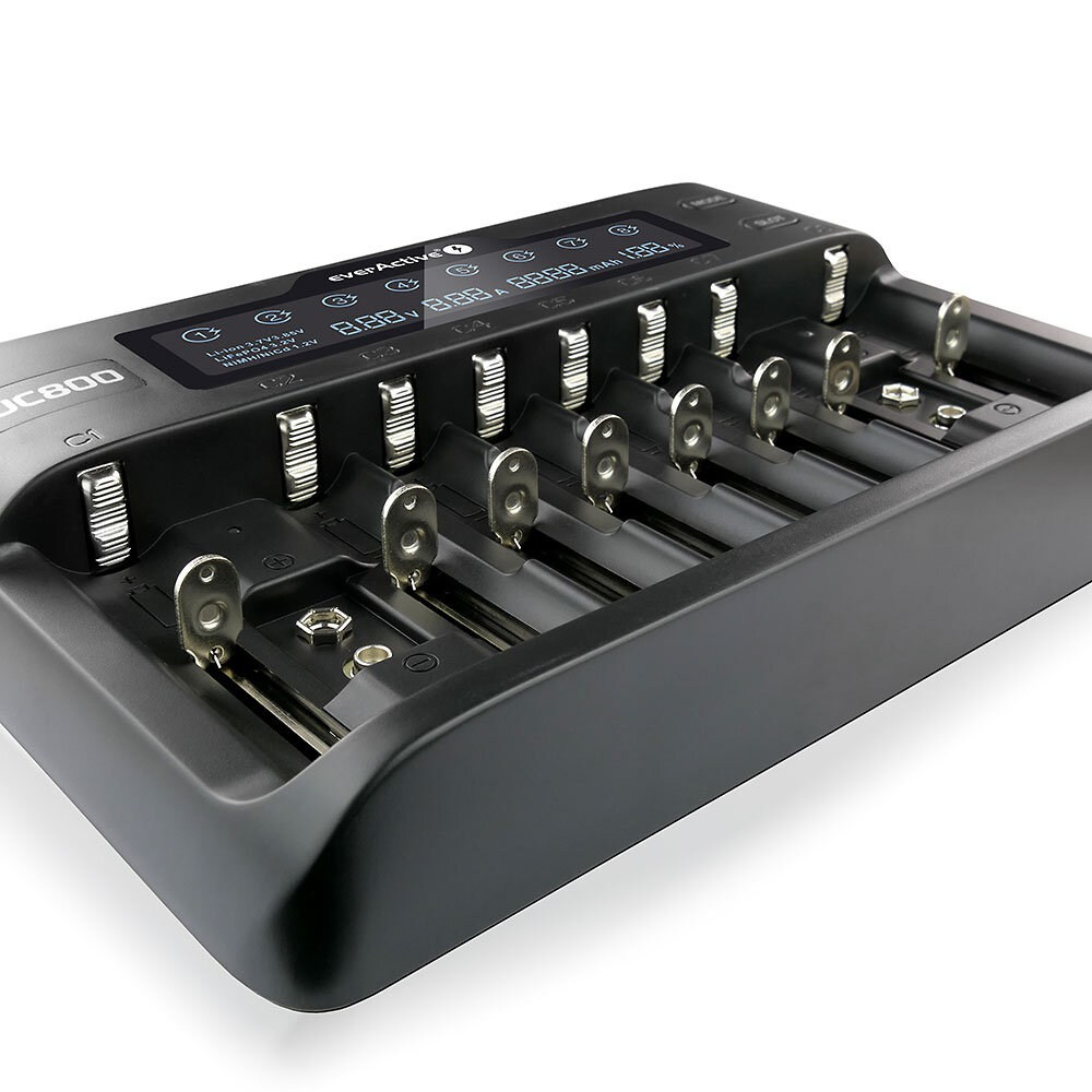 EverActive UC-800 Universelles Akkuladegerät Schwarz