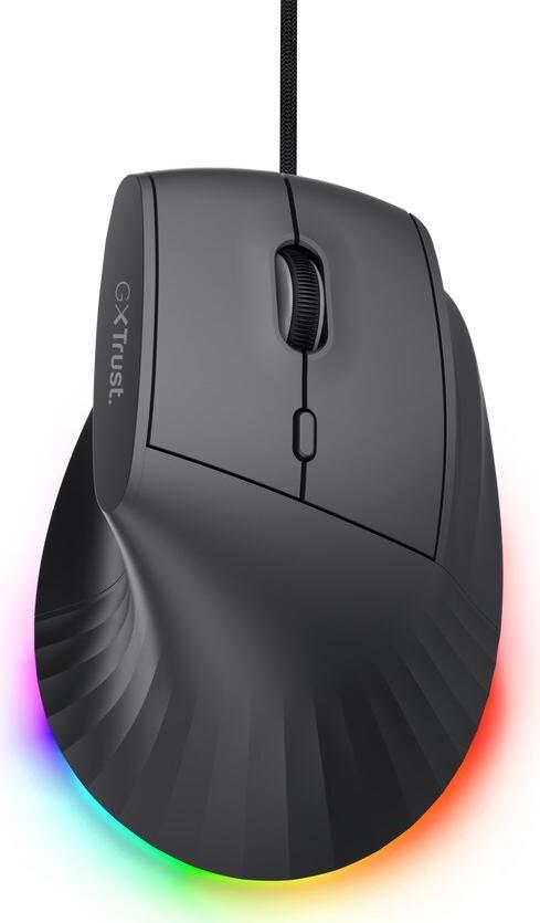 Trust GXT 145 Rexxa Ergonomische Vertikale Gaming-Maus 12800 DPI RGB Schwarz