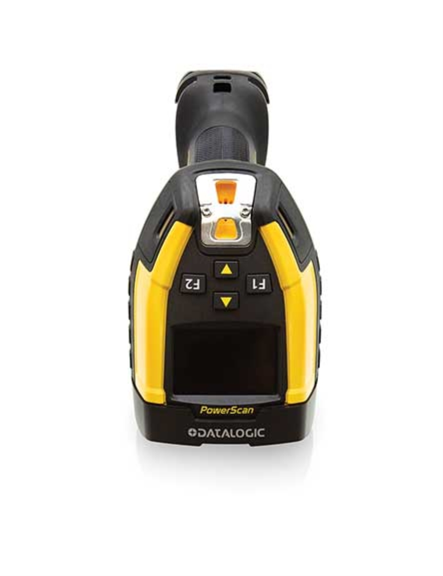 Datalogic PowerScan PM9600 Funk-Barcode-Scanner 2D-Imager 1,8" OLED-Display 433 MHz USB Kit IP65/IP67 Schwarz, Gelb