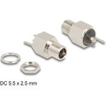 Delock Steckverbinder DC 5,5 x 2,5 mm Buchse zum Einbau Lötversion - Sechskant 20 V / 9 A (90188)