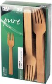 PAPSTAR Bambus-Gabeln "pure", Länge: 165 mm, 50er aus nachwachsenden Rohstoffen, rein mechanischer - 1 Stück (88030)