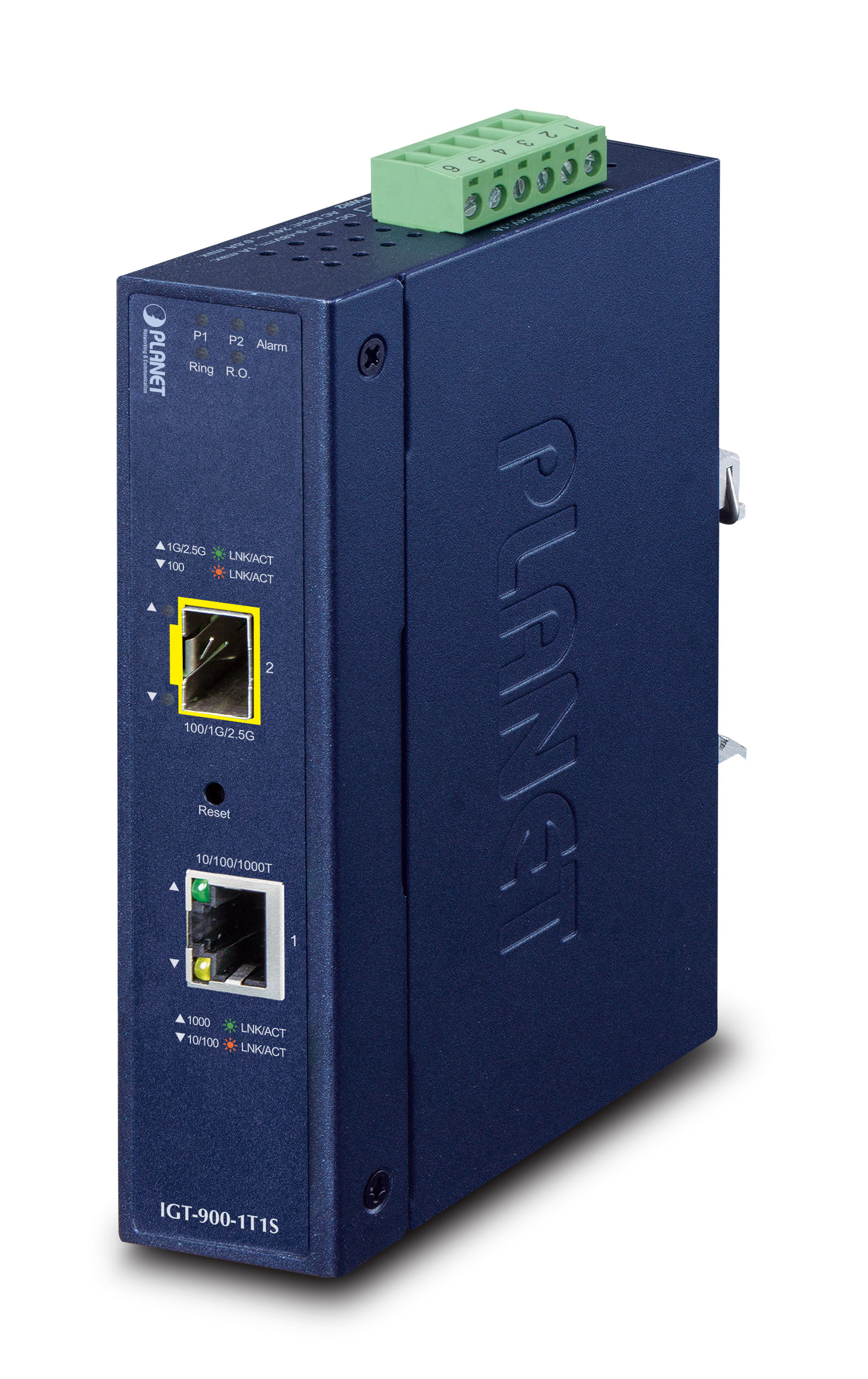 Planet IGT-900-1T1S Medienkonverter 1x RJ-45 1x SFP Blau