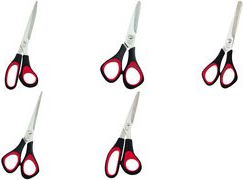 WEDO Universal-Papierschere, spitz, Länge: 255 mm Farbe: schwarz-rot, aus poliertem rostfreiem Edelstahl (976 10)