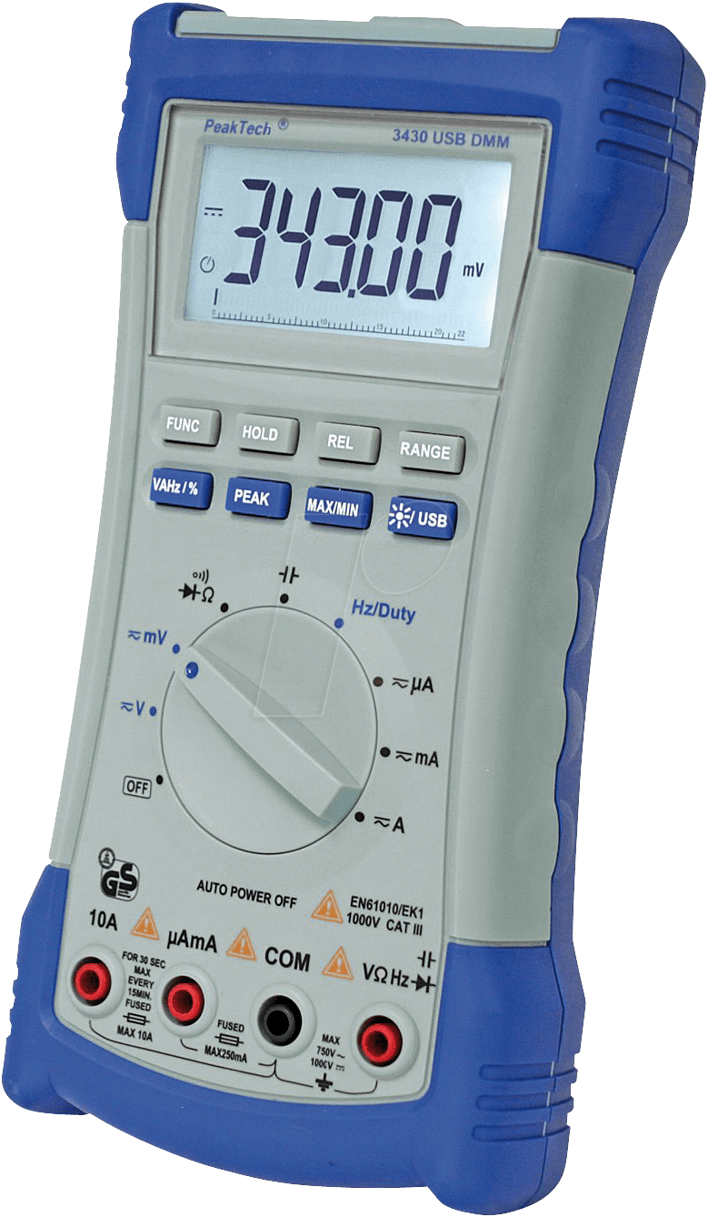 PeakTech Digital-Multimeter TRMS AC 22000 Stellen 700 VAC 1000 VDC 10 ADC (P 3430)