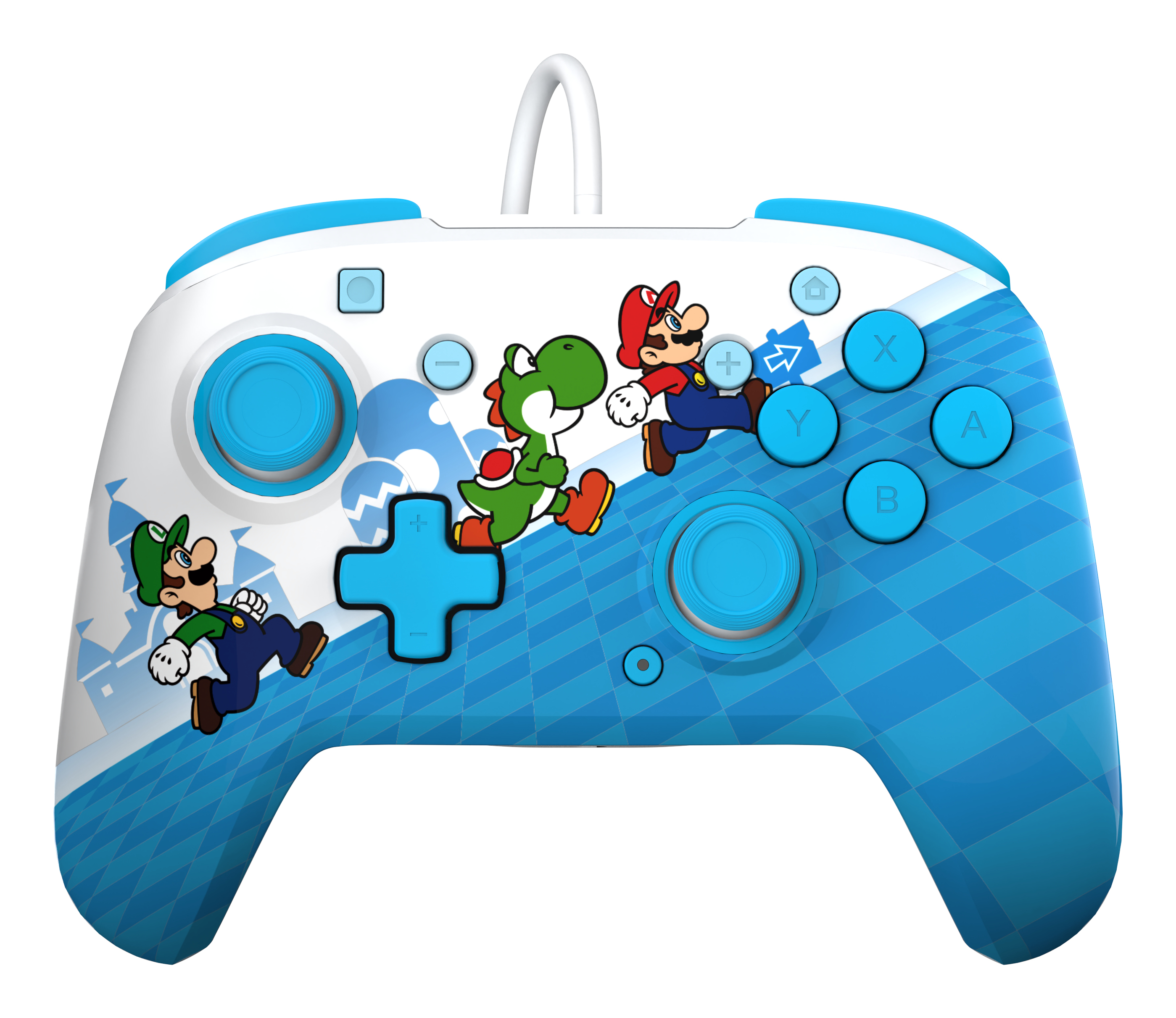 PDP Rematch Mario Escape Gamepad Nintendo Switch Kabelgebunden Blau, Weiß