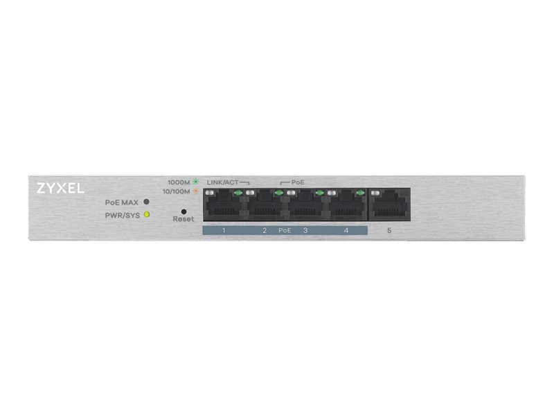 Zyxel GS1200-5HP v2 5-Port Gigabit PoE+ Switch Grau