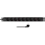 LogiLink Multiprise 19", 9 prises, sans interrupteur, noir (PDU9F03)