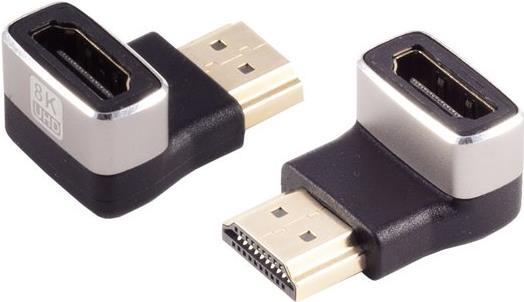 S/CONN maximum connectivity HDMI-A Adapter, 90° Winkel unten, 8K, Metall (10-01050)