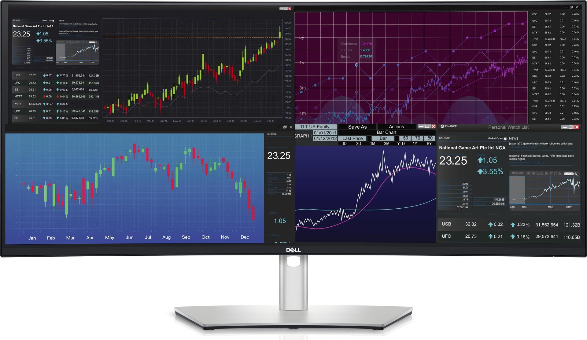 DELL UltraSharp U3824DW 96,5 cm (38") 3840 x 1600 Pixel Wide Quad HD+ LCD Schwarz - Silber (DELL-U3824DW)