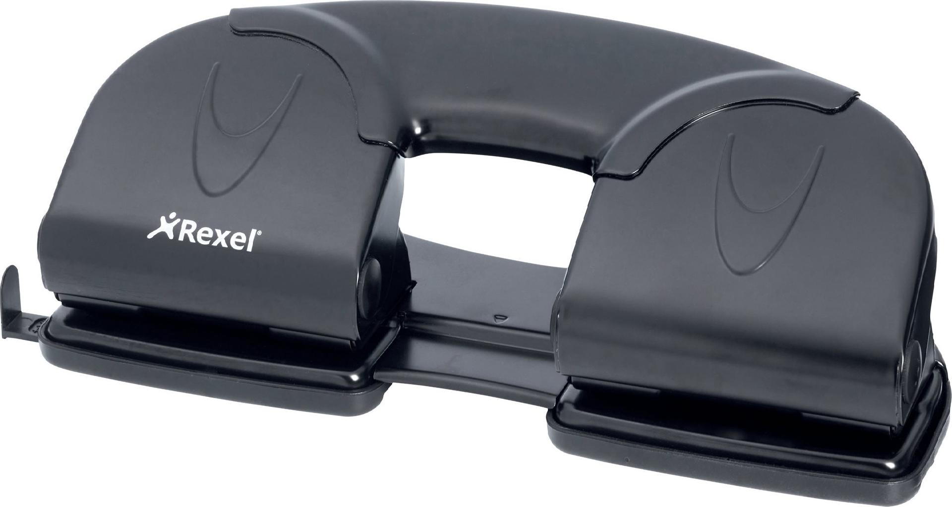 Rexel V412 Vierfachlocher, 12 Blatt Stanzleistung, 80 mm Lochung, Metall, Schwarz