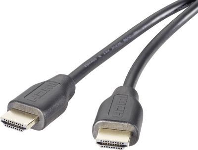 SpeaKa Professional HDMI Anschlusskabel 0.5 m Audio Return Channel, vergoldete Steckkontakte Schwarz [1x HDMI-Stecker - 1x HDMI-Stecker] (SP-9024564)