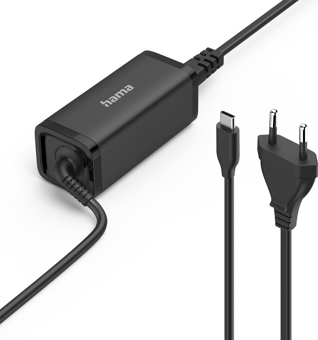 Hama Universal-USB-C-Notebook-Netzteil, GaN, Power Delivery (PD), 5-20V/65W (00200023)