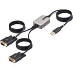 StarTech.com 13ft (4m) 2-Port USB to Serial Adapter Cable, Interchangeable DB9 Screws/Nuts, COM Retention, USB-A to DB9 RS232, FTDI, Level-4 ESD Protection, Windows/macOS/ChromeOS/Linux (2P6FFC-USB-SERIAL)