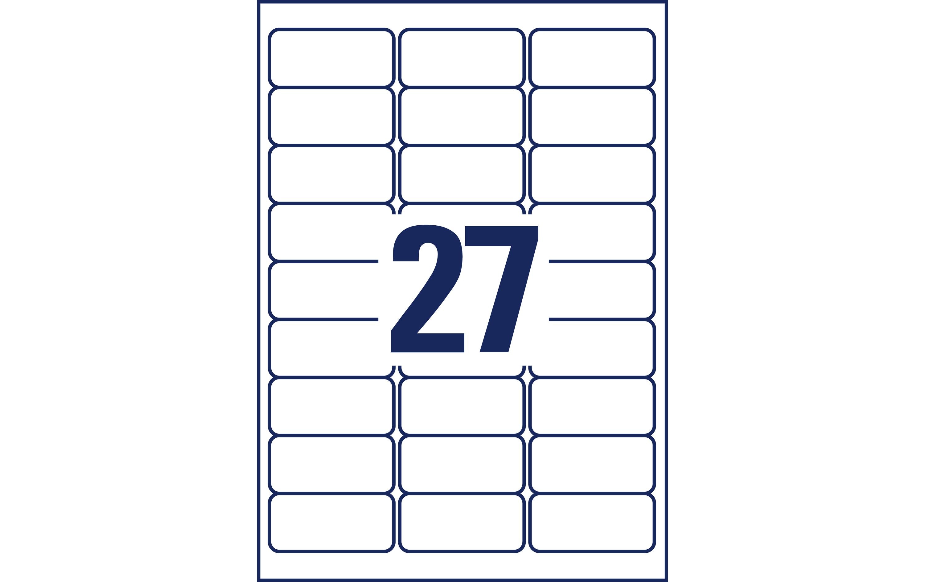 Avery Zweckform L4737REV-65 Universal-Etiketten 63,5 x 29,6 mm A4 Papier Wiederablösbar Weiß