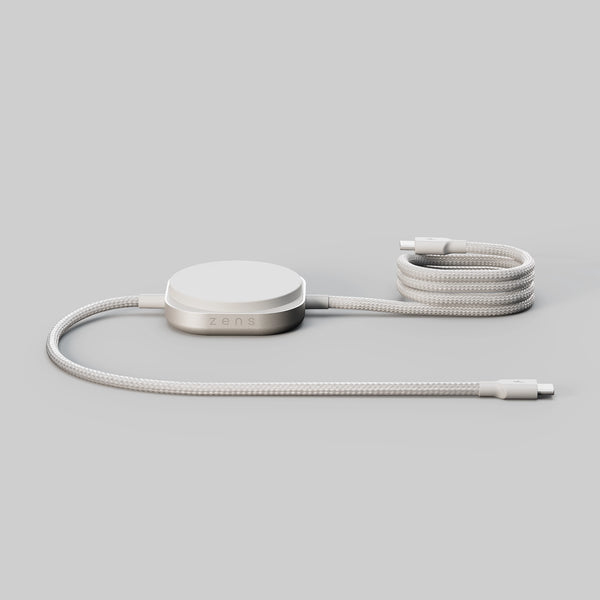 Zens Pro 2 USB-C auf Qi2 Ladekabel, 2-in-1, 15W kabellos, 140W max., 1,5 m, Weiß