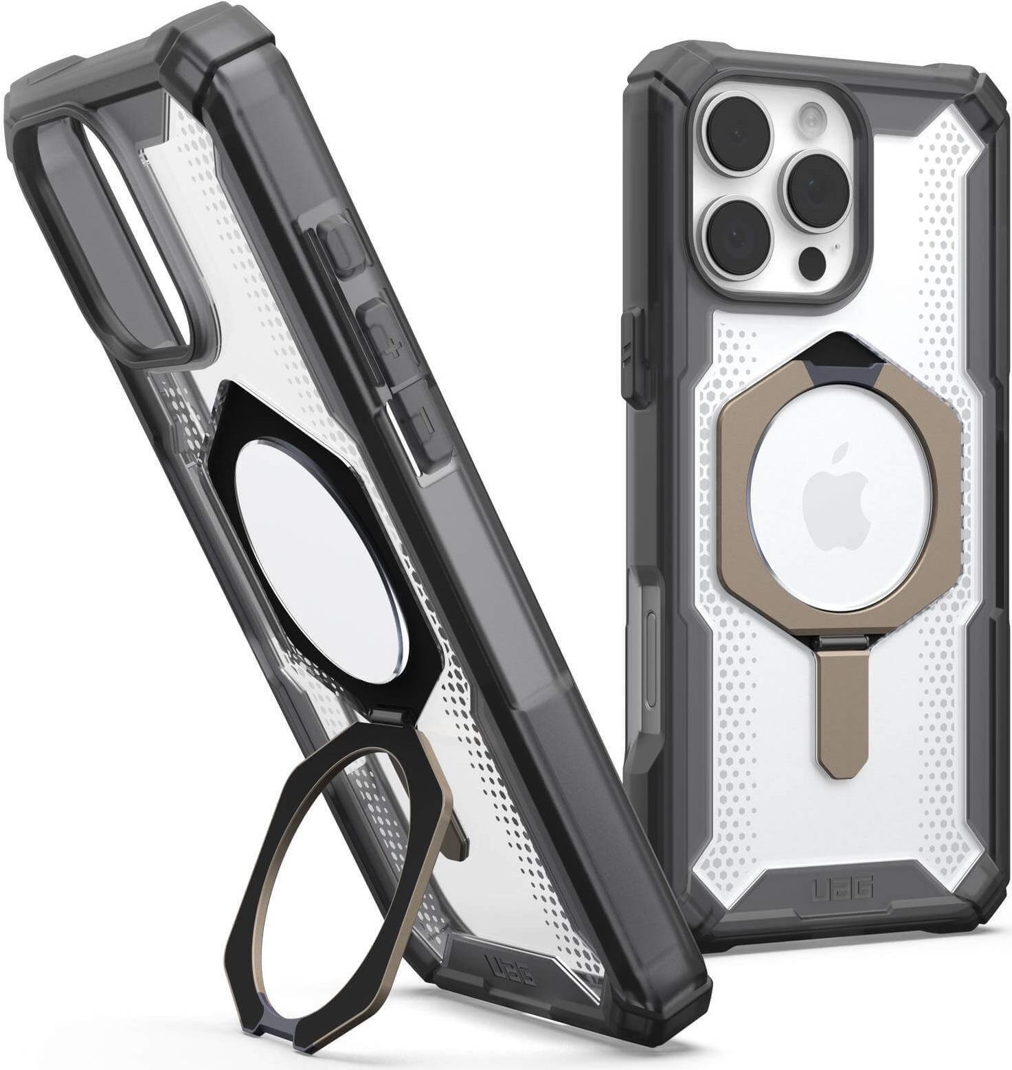 UAG Urban Armor Gear Plasma XTE MagSafe Kickstand Case | Apple iPhone 16 Pro Max | ash (transparent)/titan | 114475113136 (114475113136)