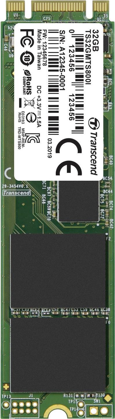 Transcend MTS800I 32 GB Interne M.2 PCIe NVMe SSD 2280 SATA 6 Gb/s Retail TS32GMTS800I (TS32GMTS800I)