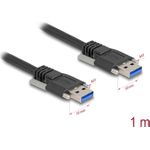 Delock USB 5 Gbps Kabel Typ-A Stecker zu Typ-A Stecker mit Schraubenabstand 19 mm / M3 Schrauben 1 m schwarz (81254)