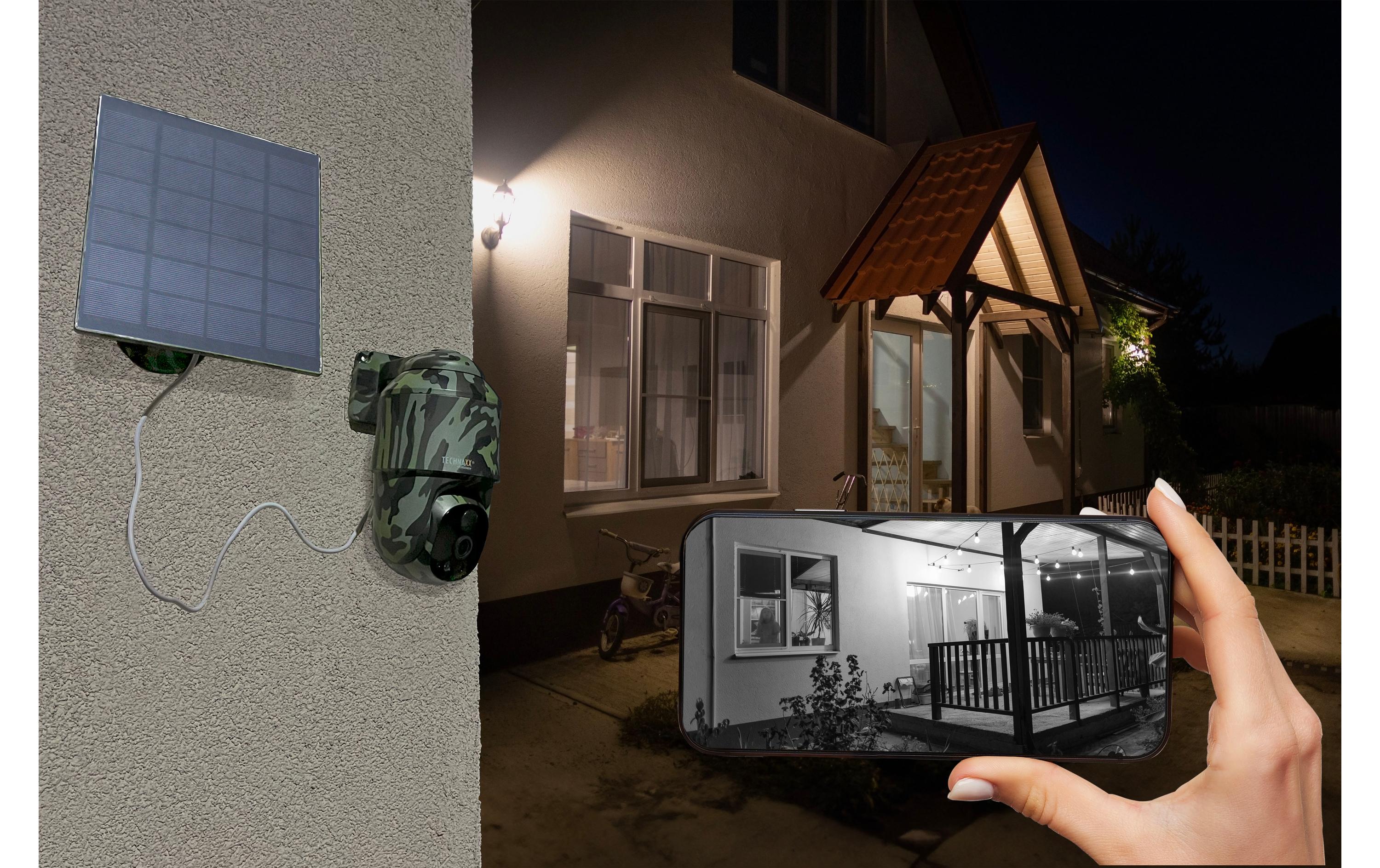 Technaxx Überwachungsset 4G PT Dome TX-290 mit Solarmodul 4 MP Schwarz, Grün