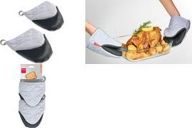 metaltex Ofenhandschuhe antislip, 2er Set, grau/schwarz kurz, Material: Baumwolle, Silikon, Polyester, - 1 Stück (239532109)