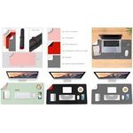 deflecto Schreibunterlage, 1.200 x 600 mm, grau / weiß aus flexiblem Kunstleder, doppelseitig und wendbar, mit - 1 Stück (DM12060GW)