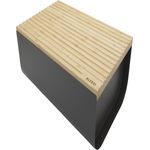 Alessi BG03DG Mattina Brotkasten, Stahl, Bambusholz, dunkelgrau (BG03 DG)