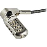 StarTech.com Laptopschloss mit 2m Kabel (Für K-Slot, Nano, Wedge Slot, Stahlkabel, 4-stelliges Kombinationsschloss, Kabelschloss) (LTULOCK4D)