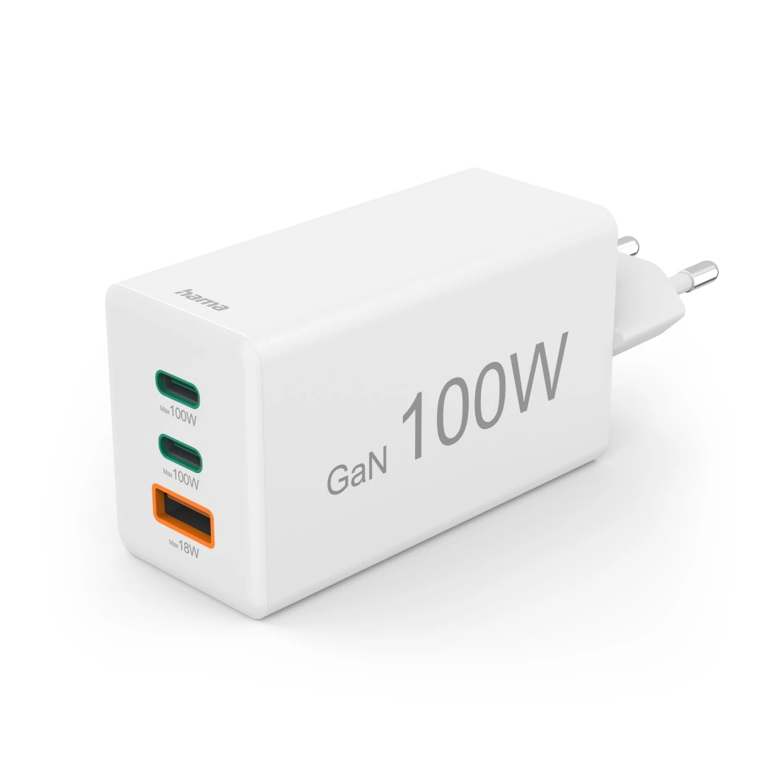 Hama Netzteil GaN 2x USB-C PD 1x USB-A QC 100 W Weiß