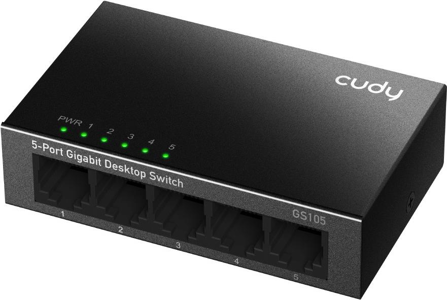 Cudy GS105 Gigabit Ethernet Switch 5 Ports Schwarz
