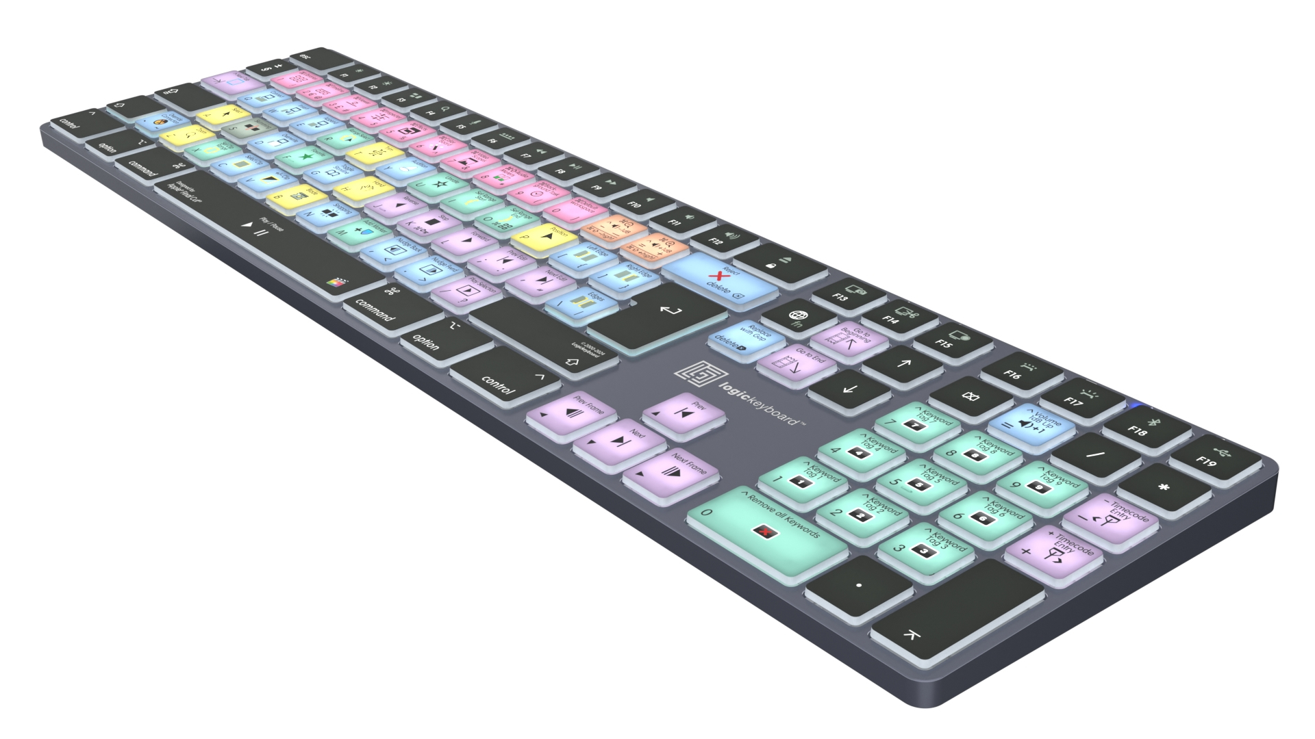 Logickeyboard Titan Apple Final Cut Pro X Bluetooth Tastatur QWERTZ Grau, Titan