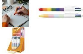 BIC Druckkugelschreiber 4 Colours Rainbow Mix, 30er Display Strichstärke 0,32 mm, Strichfarbe: blau, rot, grün, schwarz, - 1 Stück (529672)