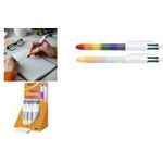 BIC Druckkugelschreiber 4 Colours Rainbow Mix, 30er Display Strichstärke 0,32 mm, Strichfarbe: blau, rot, grün, schwarz, - 1 Stück (529672)